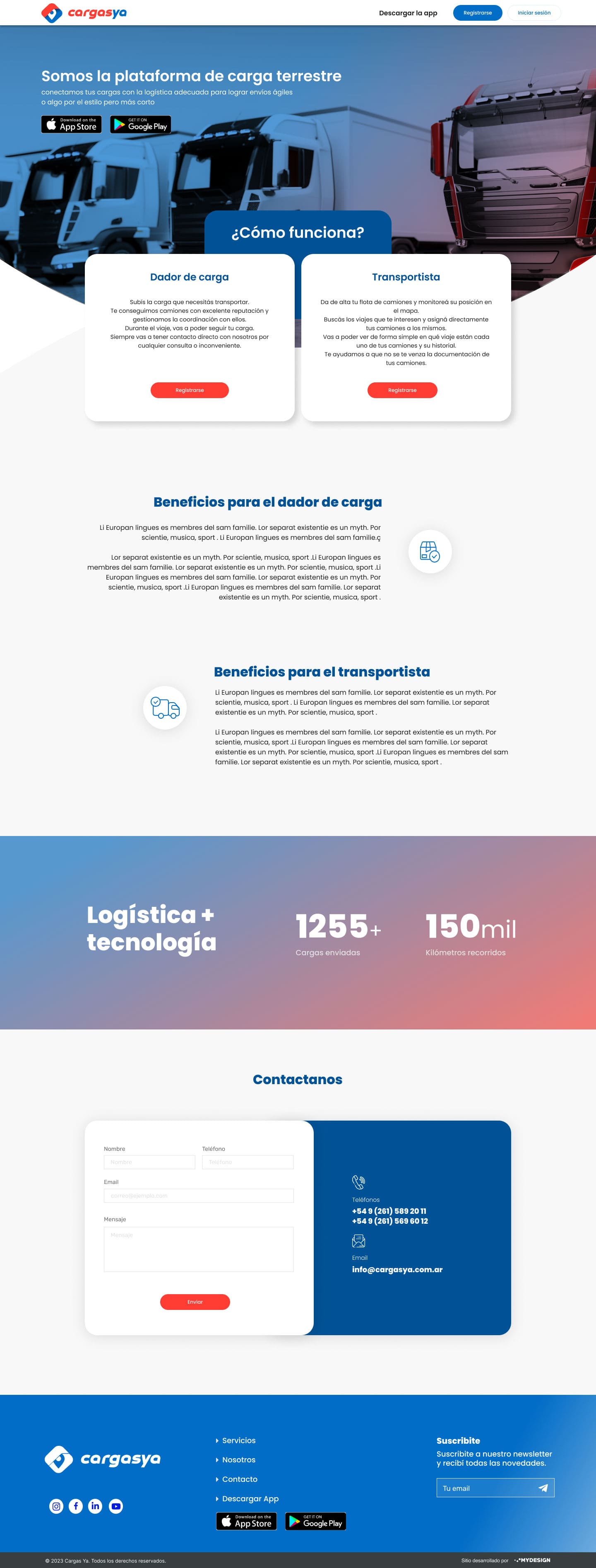 MyDesign, Programación plataforma web CargasYa