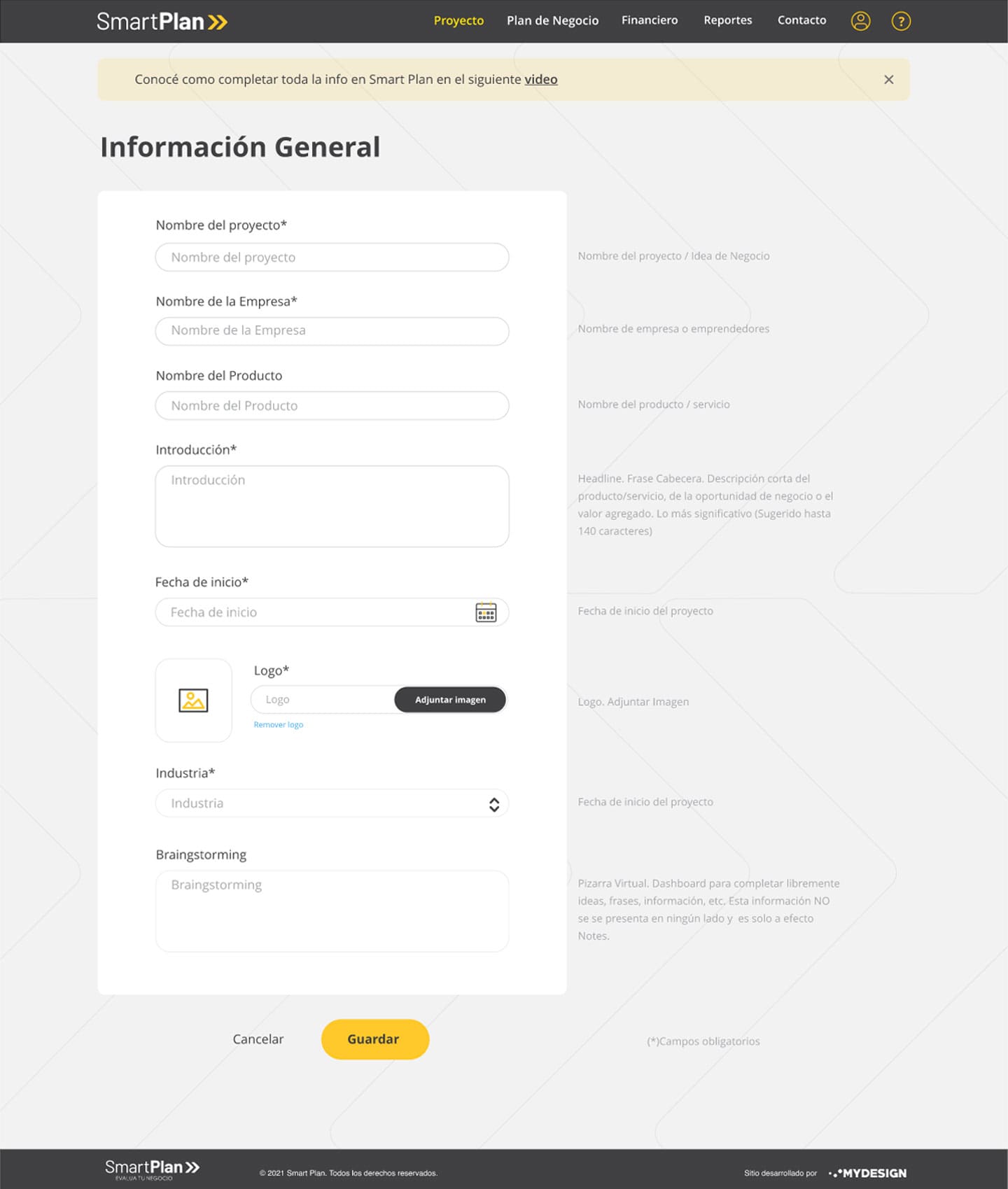 MyDesign, Programación sistema web SmartPlan
